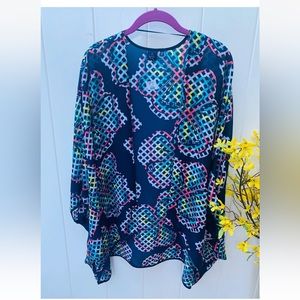 Floral Kimono Kaari Blue size Large/XL NWOT